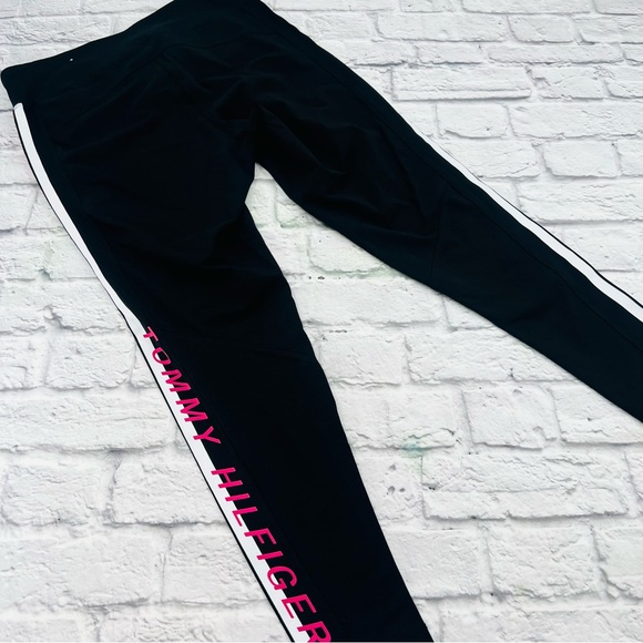 Tommy Hilfiger Sport Womans 1X Black and Pink Athletic Leggings Athleisure - Picture 10 of 11